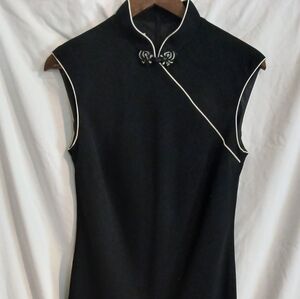 Evan Picone Black and White Trim Midi Dress